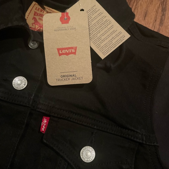 NWT Levi's Hybrid Trucker Jacket Black Size XS - Picture 4 of 6